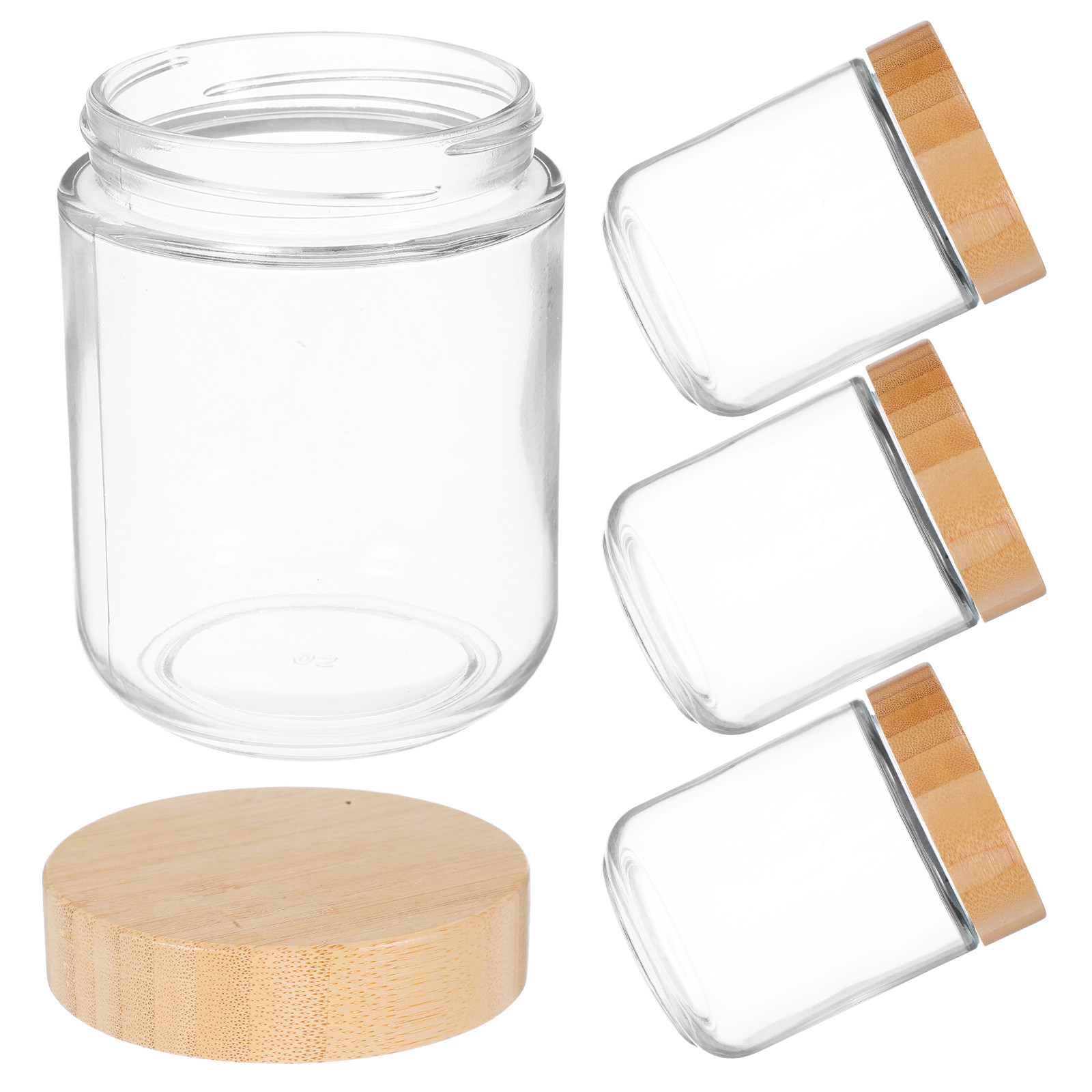 Coffee Tea And Bean - 4Pcs Stoples Kaca Kokoh dengan Tutup